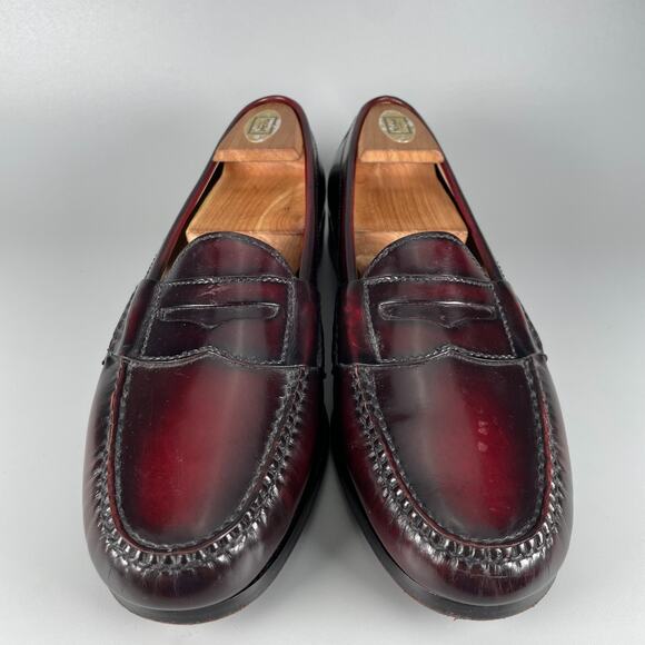 Cole Haan 03504 Men\'s 8.5 D Burgundy Leather Slip On Penny Loafer Dress Shoe GUC main image 5